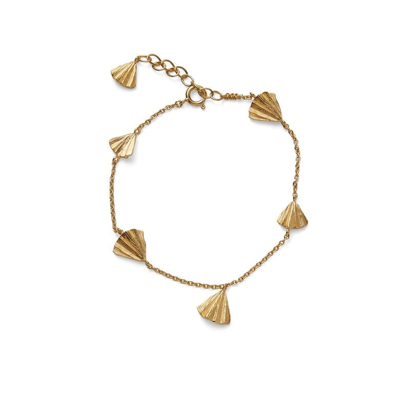 Autumn Leaf armbånd i forgyldt sølv fra Pernille Corydon 16–19 cm